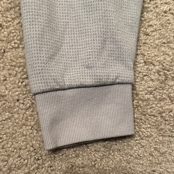 Express Mens Long Sleeve Textured Hoodie Pullover Sweatshirt Light Gray Size L - Picture 4 of 8